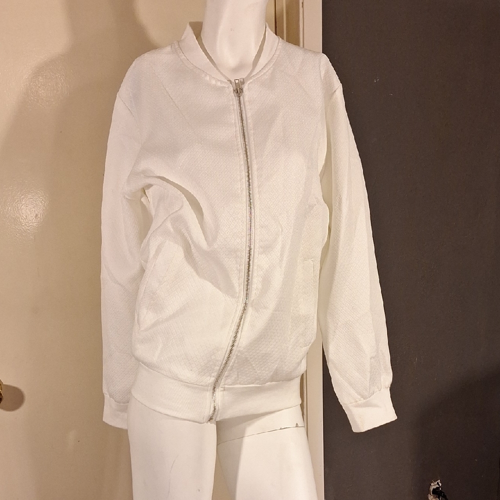 Women's White Bomber Jacket